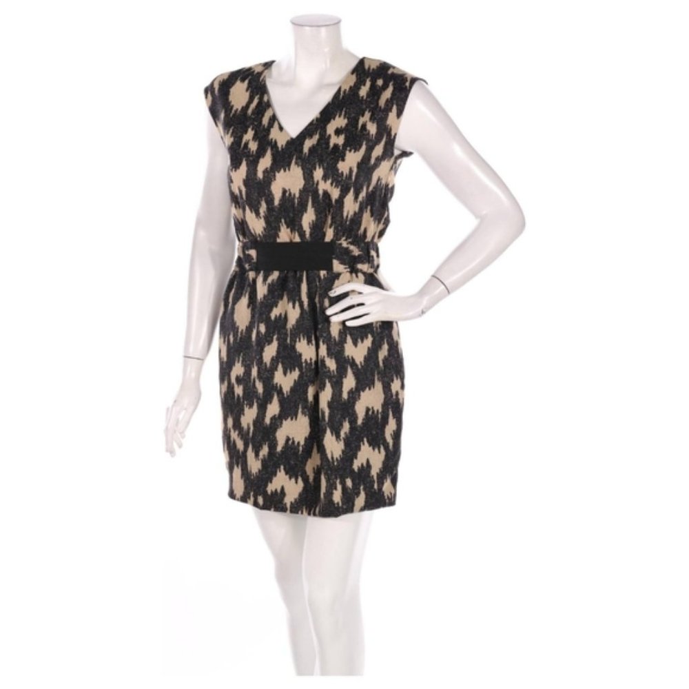 RACHEL ROY / BLACK AND TAN CASUAL DRESS WITH CINCHED WAIST / SIZE 2